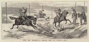 Met de Russen, een Kozakkenaanval op Turkse honden door Alfred Chantrey Corbould